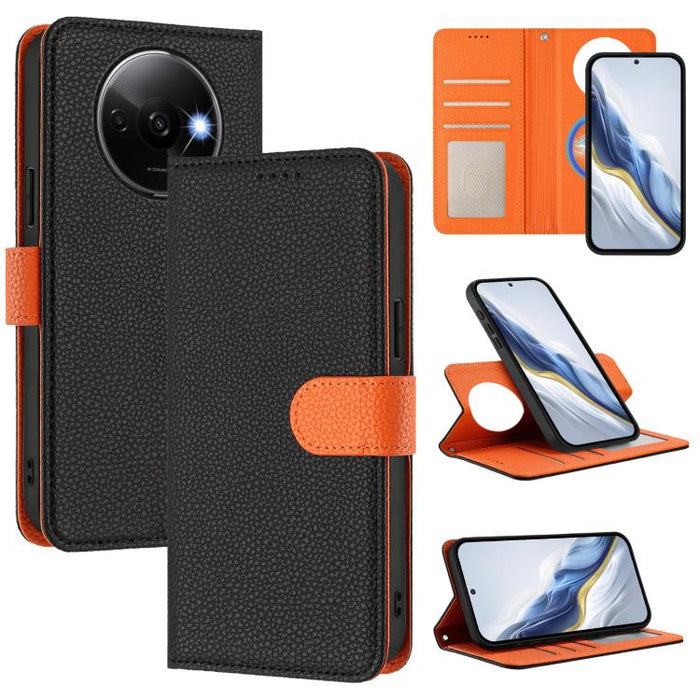 Funda magnética desmontable para teléfono con textura de lichi y cubierta de cuero vegano., For Redmi 14C 4G / 14R 5G / Poco C75, For Redmi Note 14 5G Global, For Redmi Note 14 Pro+ 5G Global, For Redmi Note 14 Pro 5G Global                            ...