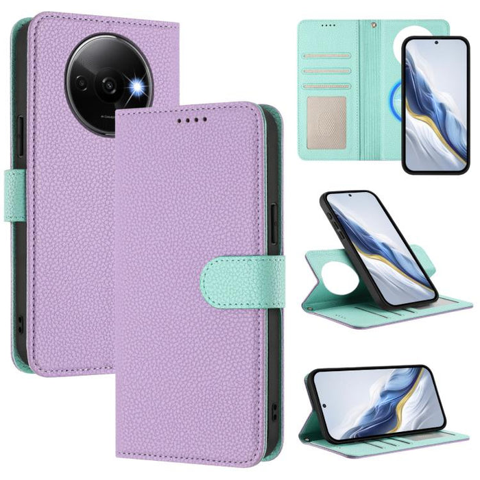 Funda magnética desmontable para teléfono con textura de lichi y cubierta de cuero vegano., For Redmi 14C 4G / 14R 5G / Poco C75, For Redmi Note 14 5G Global, For Redmi Note 14 Pro+ 5G Global, For Redmi Note 14 Pro 5G Global                            ...