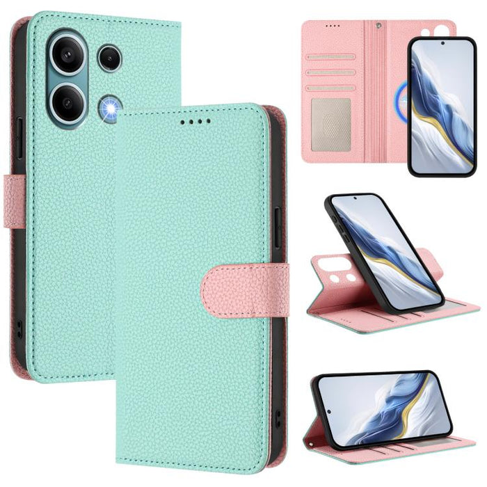 Funda magnética desmontable para teléfono con textura de lichi y cubierta de cuero vegano., For Redmi 14C 4G / 14R 5G / Poco C75, For Redmi Note 14 5G Global, For Redmi Note 14 Pro+ 5G Global, For Redmi Note 14 Pro 5G Global                            ...