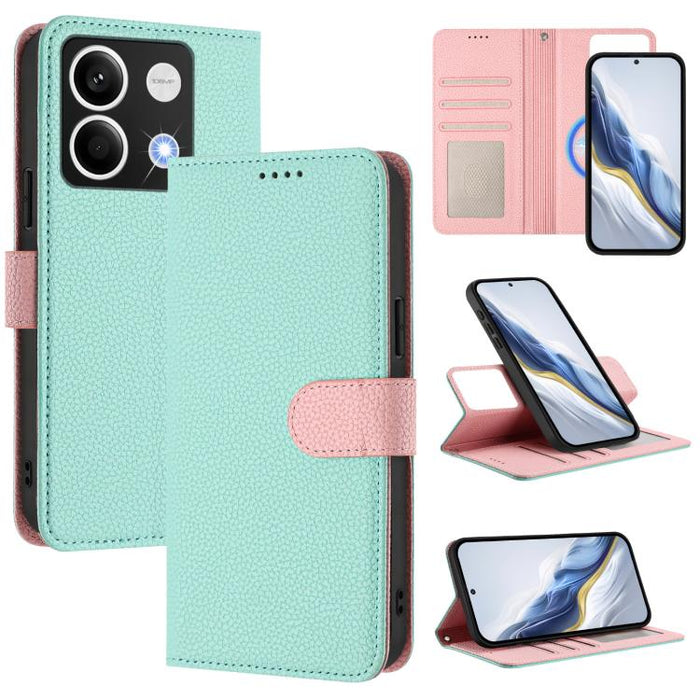 Funda magnética desmontable para teléfono con textura de lichi y cubierta de cuero vegano., For Redmi 14C 4G / 14R 5G / Poco C75, For Redmi Note 14 5G Global, For Redmi Note 14 Pro+ 5G Global, For Redmi Note 14 Pro 5G Global                            ...