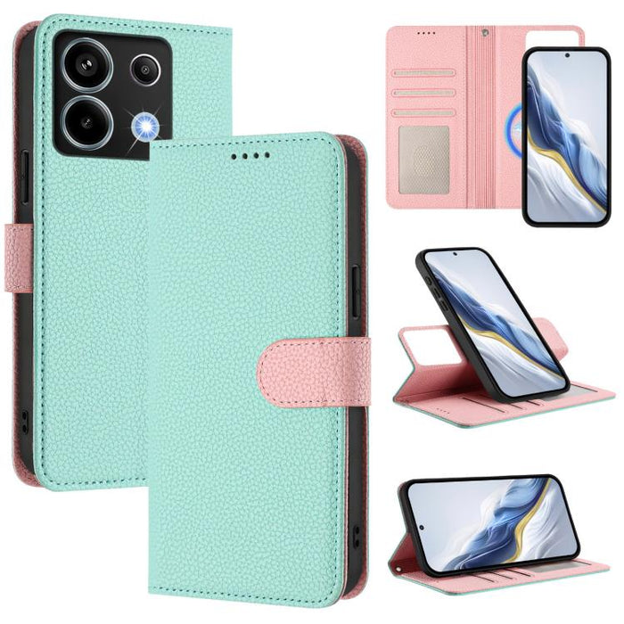 Funda magnética desmontable para teléfono con textura de lichi y cubierta de cuero vegano., For Redmi 14C 4G / 14R 5G / Poco C75, For Redmi Note 14 5G Global, For Redmi Note 14 Pro+ 5G Global, For Redmi Note 14 Pro 5G Global                            ...