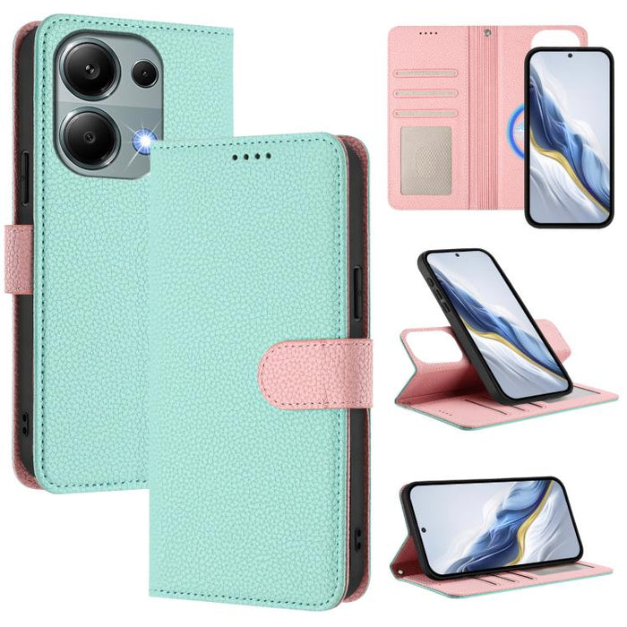 Funda magnética desmontable para teléfono con textura de lichi y cubierta de cuero vegano., For Redmi 14C 4G / 14R 5G / Poco C75, For Redmi Note 14 5G Global, For Redmi Note 14 Pro+ 5G Global, For Redmi Note 14 Pro 5G Global                            ...