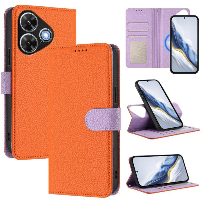 Funda magnética desmontable para teléfono con textura de lichi y cubierta de cuero vegano., For Redmi 14C 4G / 14R 5G / Poco C75, For Redmi Note 14 5G Global, For Redmi Note 14 Pro+ 5G Global, For Redmi Note 14 Pro 5G Global                            ...
