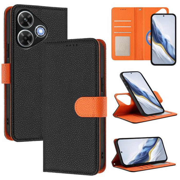 Funda magnética desmontable para teléfono con textura de lichi y cubierta de cuero vegano., For Redmi 14C 4G / 14R 5G / Poco C75, For Redmi Note 14 5G Global, For Redmi Note 14 Pro+ 5G Global, For Redmi Note 14 Pro 5G Global                            ...