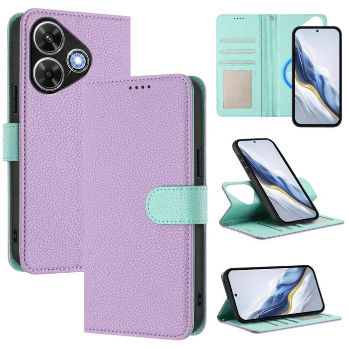 Funda magnética desmontable para teléfono con textura de lichi y cubierta de cuero vegano., For Redmi 14C 4G / 14R 5G / Poco C75, For Redmi Note 14 5G Global, For Redmi Note 14 Pro+ 5G Global, For Redmi Note 14 Pro 5G Global                            ...