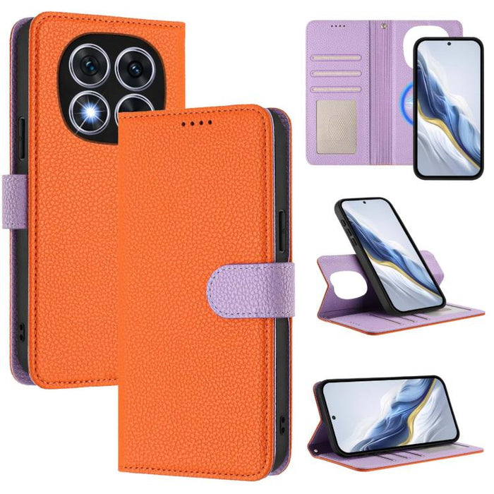 Funda magnética desmontable para teléfono con textura de lichi y cubierta de cuero vegano., For Redmi 14C 4G / 14R 5G / Poco C75, For Redmi Note 14 5G Global, For Redmi Note 14 Pro+ 5G Global, For Redmi Note 14 Pro 5G Global                            ...
