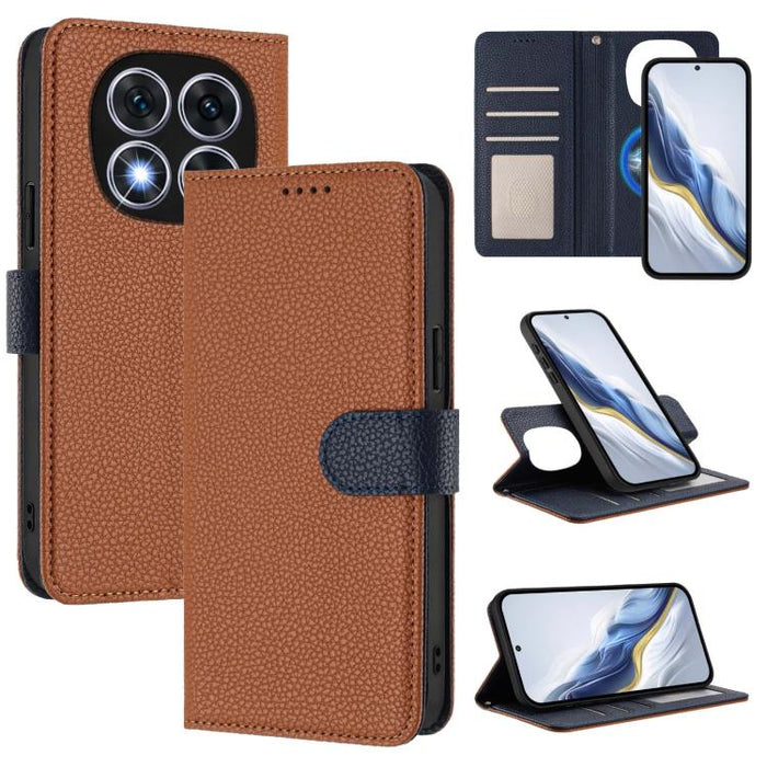 Funda magnética desmontable para teléfono con textura de lichi y cubierta de cuero vegano., For Redmi 14C 4G / 14R 5G / Poco C75, For Redmi Note 14 5G Global, For Redmi Note 14 Pro+ 5G Global, For Redmi Note 14 Pro 5G Global                            ...