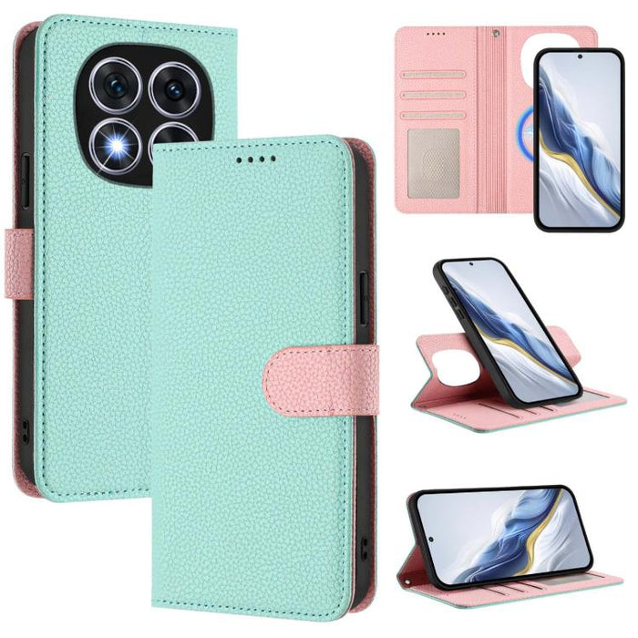 Funda magnética desmontable para teléfono con textura de lichi y cubierta de cuero vegano., For Redmi 14C 4G / 14R 5G / Poco C75, For Redmi Note 14 5G Global, For Redmi Note 14 Pro+ 5G Global, For Redmi Note 14 Pro 5G Global                            ...