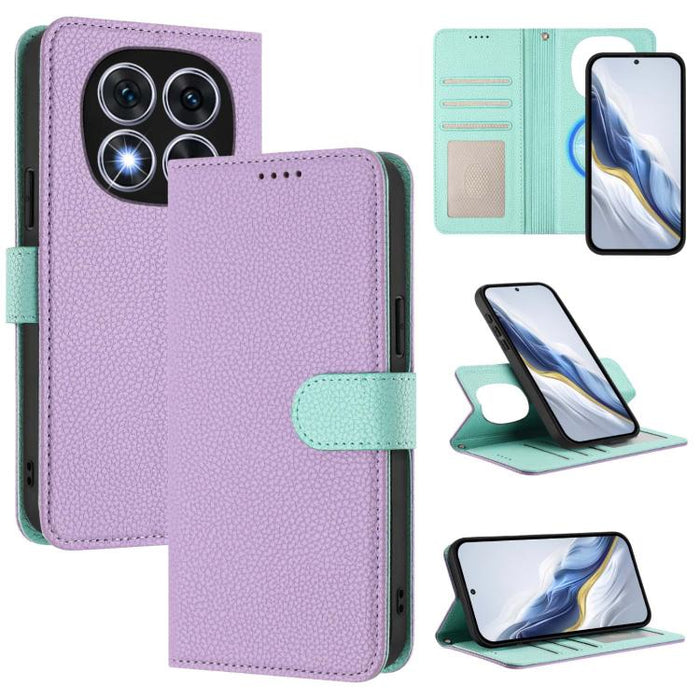Funda magnética desmontable para teléfono con textura de lichi y cubierta de cuero vegano., For Redmi 14C 4G / 14R 5G / Poco C75, For Redmi Note 14 5G Global, For Redmi Note 14 Pro+ 5G Global, For Redmi Note 14 Pro 5G Global                            ...