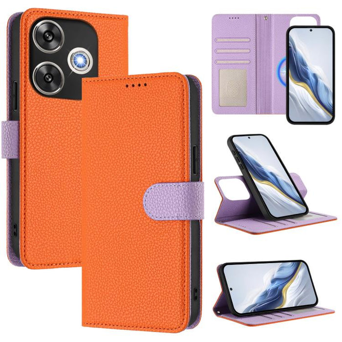 Funda magnética desmontable para teléfono con textura de lichi y cubierta de cuero vegano., For Redmi 14C 4G / 14R 5G / Poco C75, For Redmi Note 14 5G Global, For Redmi Note 14 Pro+ 5G Global, For Redmi Note 14 Pro 5G Global                            ...
