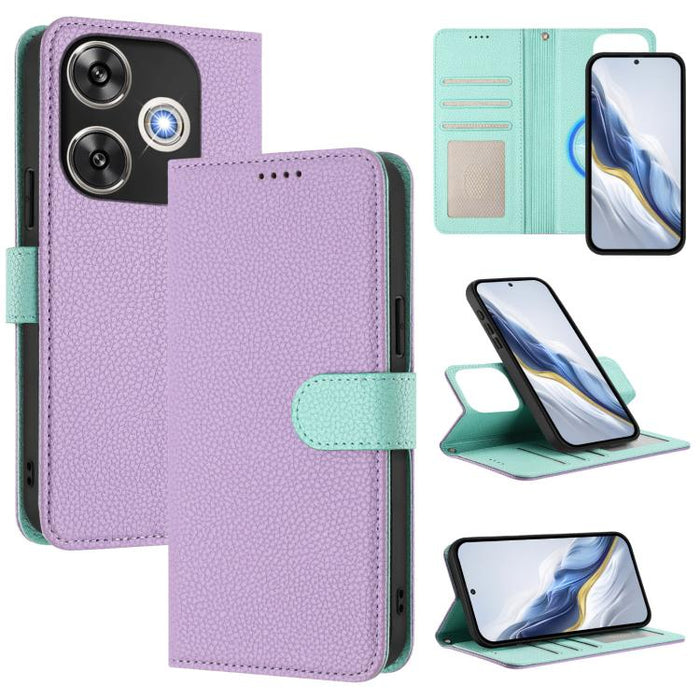 Funda magnética desmontable para teléfono con textura de lichi y cubierta de cuero vegano., For Redmi 14C 4G / 14R 5G / Poco C75, For Redmi Note 14 5G Global, For Redmi Note 14 Pro+ 5G Global, For Redmi Note 14 Pro 5G Global                            ...