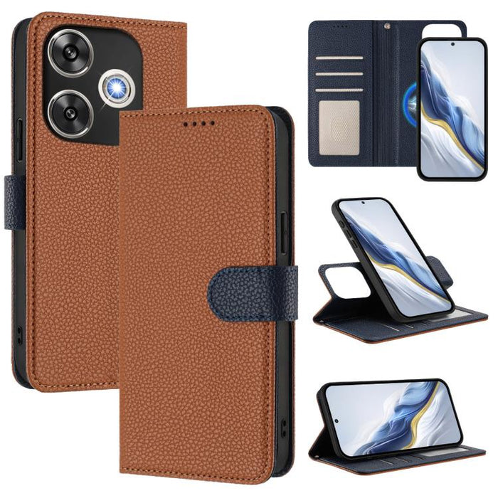 Funda magnética desmontable para teléfono con textura de lichi y cubierta de cuero vegano., For Redmi 14C 4G / 14R 5G / Poco C75, For Redmi Note 14 5G Global, For Redmi Note 14 Pro+ 5G Global, For Redmi Note 14 Pro 5G Global                            ...