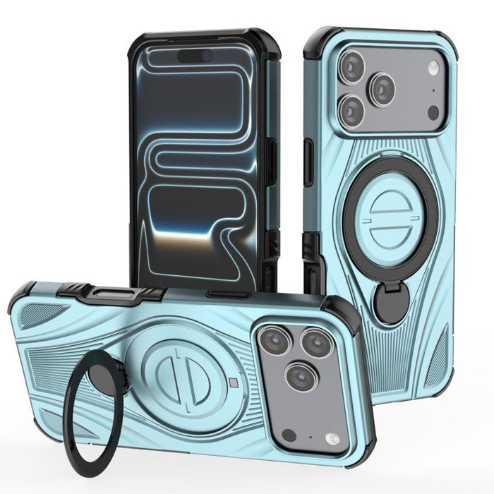 Star Ring Metallic Pivot Bracket Magnetic Phone Case, For iPhone 17 Pro Max, For iPhone 17 Pro, For iPhone 17, For iPhone Air, For iPhone 16 Pro Max, For iPhone 16 Pro, For iPhone 16