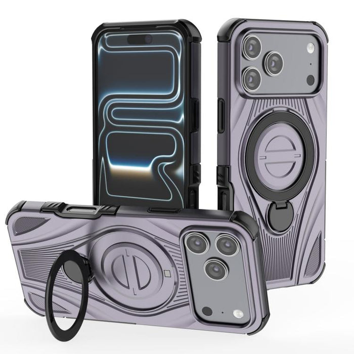 Star Ring Metallic Pivot Bracket Magnetic Phone Case, For iPhone 17 Pro Max, For iPhone 17 Pro, For iPhone 17, For iPhone Air, For iPhone 16 Pro Max, For iPhone 16 Pro, For iPhone 16