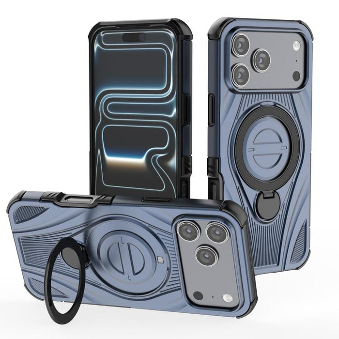 Star Ring Metallic Pivot Bracket Magnetic Phone Case, For iPhone 17 Pro Max, For iPhone 17 Pro, For iPhone 17, For iPhone Air, For iPhone 16 Pro Max, For iPhone 16 Pro, For iPhone 16