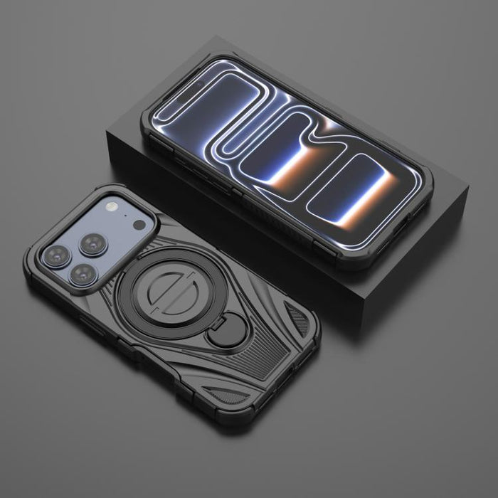 Star Ring Metallic Pivot Bracket Magnetic Phone Case, For iPhone 17 Pro Max, For iPhone 17 Pro, For iPhone 17, For iPhone Air, For iPhone 16 Pro Max, For iPhone 16 Pro, For iPhone 16