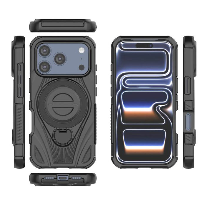 Star Ring Metallic Pivot Bracket Magnetic Phone Case, For iPhone 17 Pro Max, For iPhone 17 Pro, For iPhone 17, For iPhone Air, For iPhone 16 Pro Max, For iPhone 16 Pro, For iPhone 16