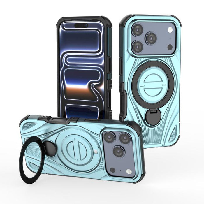 Star Ring Metallic Pivot Bracket Magnetic Phone Case, For iPhone 17 Pro Max, For iPhone 17 Pro, For iPhone 17, For iPhone Air, For iPhone 16 Pro Max, For iPhone 16 Pro, For iPhone 16