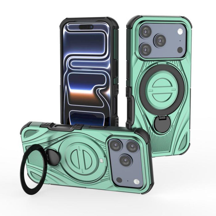 Star Ring Metallic Pivot Bracket Magnetic Phone Case, For iPhone 17 Pro Max, For iPhone 17 Pro, For iPhone 17, For iPhone Air, For iPhone 16 Pro Max, For iPhone 16 Pro, For iPhone 16