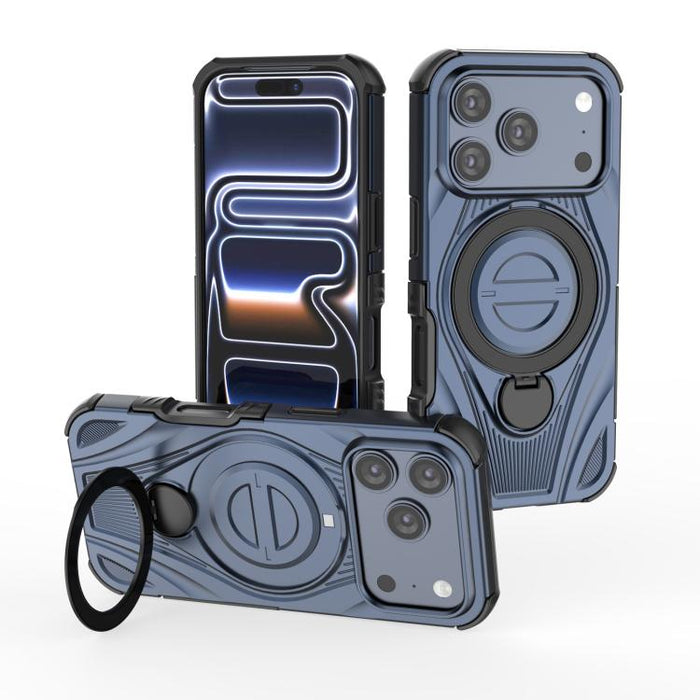 Star Ring Metallic Pivot Bracket Magnetic Phone Case, For iPhone 17 Pro Max, For iPhone 17 Pro, For iPhone 17, For iPhone Air, For iPhone 16 Pro Max, For iPhone 16 Pro, For iPhone 16