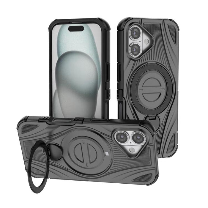 Star Ring Metallic Pivot Bracket Magnetic Phone Case, For iPhone 17 Pro Max, For iPhone 17 Pro, For iPhone 17, For iPhone Air, For iPhone 16 Pro Max, For iPhone 16 Pro, For iPhone 16