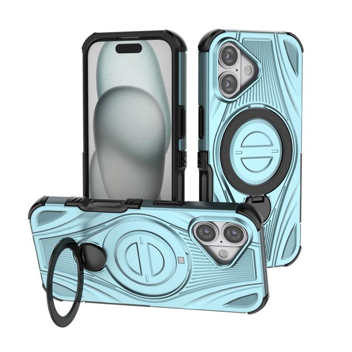 Star Ring Metallic Pivot Bracket Magnetic Phone Case, For iPhone 17 Pro Max, For iPhone 17 Pro, For iPhone 17, For iPhone Air, For iPhone 16 Pro Max, For iPhone 16 Pro, For iPhone 16