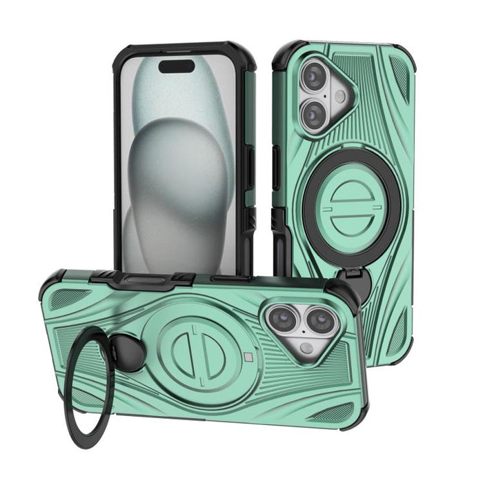 Star Ring Metallic Pivot Bracket Magnetic Phone Case, For iPhone 17 Pro Max, For iPhone 17 Pro, For iPhone 17, For iPhone Air, For iPhone 16 Pro Max, For iPhone 16 Pro, For iPhone 16
