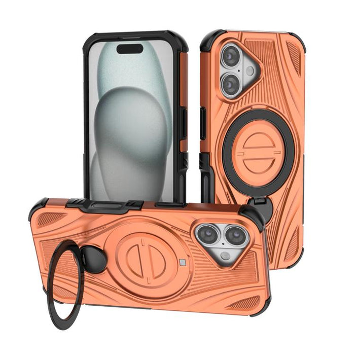 Star Ring Metallic Pivot Bracket Magnetic Phone Case, For iPhone 17 Pro Max, For iPhone 17 Pro, For iPhone 17, For iPhone Air, For iPhone 16 Pro Max, For iPhone 16 Pro, For iPhone 16
