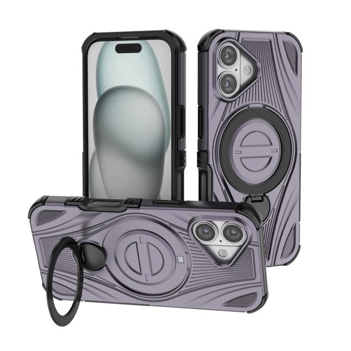 Star Ring Metallic Pivot Bracket Magnetic Phone Case, For iPhone 17 Pro Max, For iPhone 17 Pro, For iPhone 17, For iPhone Air, For iPhone 16 Pro Max, For iPhone 16 Pro, For iPhone 16