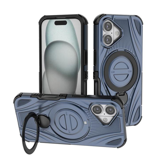Star Ring Metallic Pivot Bracket Magnetic Phone Case, For iPhone 17 Pro Max, For iPhone 17 Pro, For iPhone 17, For iPhone Air, For iPhone 16 Pro Max, For iPhone 16 Pro, For iPhone 16