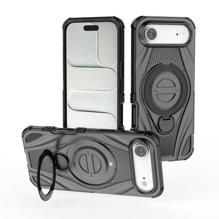 Star Ring Metallic Pivot Bracket Magnetic Phone Case, For iPhone 17 Pro Max, For iPhone 17 Pro, For iPhone 17, For iPhone Air, For iPhone 16 Pro Max, For iPhone 16 Pro, For iPhone 16