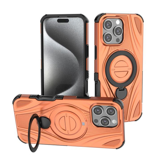 Star Ring Metallic Pivot Bracket Magnetic Phone Case, For iPhone 17 Pro Max, For iPhone 17 Pro, For iPhone 17, For iPhone Air, For iPhone 16 Pro Max, For iPhone 16 Pro, For iPhone 16