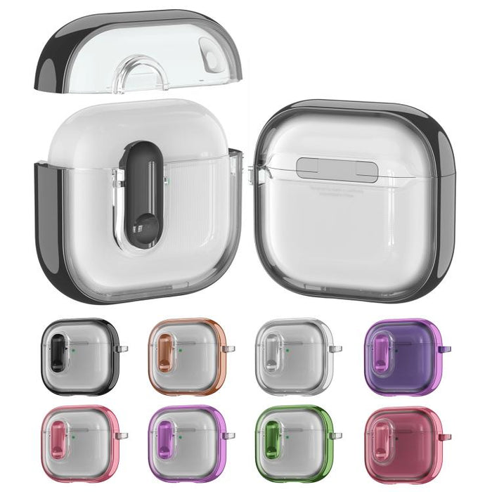 Clear Electroplating Wireless Earphones Case with Switch, For AirPods Pro 3, For AirPods 4, For AirPods Pro 2, For AirPods Pro