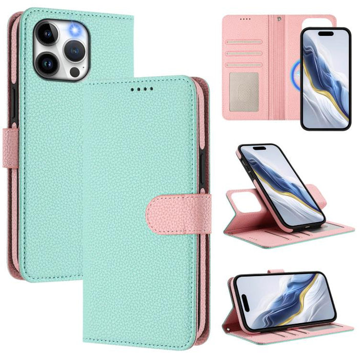 Detachable Litchi Texture Magnetic Side-Patch Vegan Leather Phone Case, For iPhone 13 Pro Max, For iPhone 13 Pro, For iPhone 13, For iPhone 12 / 12 Pro, For iPhone 12 Pro Max, For iPhone 11 Pro Max, For iPhone 11, For iPhone 11 Pro                     ...