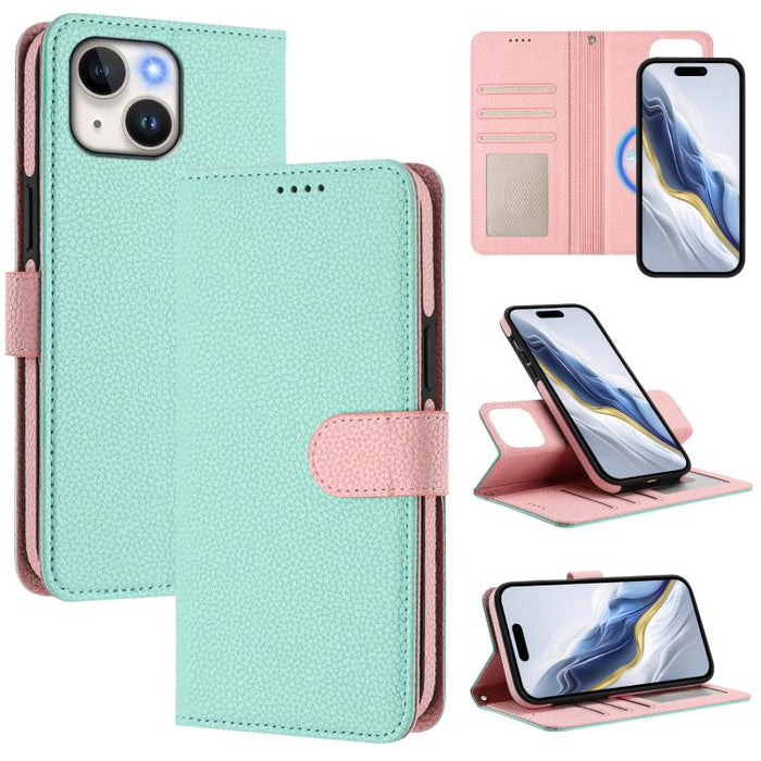 Detachable Litchi Texture Magnetic Side-Patch Vegan Leather Phone Case, For iPhone 13 Pro Max, For iPhone 13 Pro, For iPhone 13, For iPhone 12 / 12 Pro, For iPhone 12 Pro Max, For iPhone 11 Pro Max, For iPhone 11, For iPhone 11 Pro                     ...