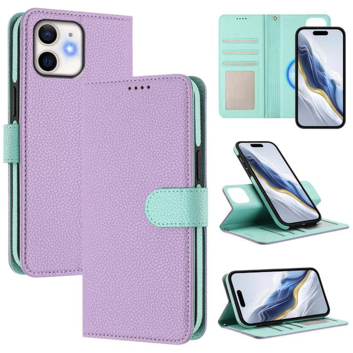 Detachable Litchi Texture Magnetic Side-Patch Vegan Leather Phone Case, For iPhone 13 Pro Max, For iPhone 13 Pro, For iPhone 13, For iPhone 12 / 12 Pro, For iPhone 12 Pro Max, For iPhone 11 Pro Max, For iPhone 11, For iPhone 11 Pro                     ...