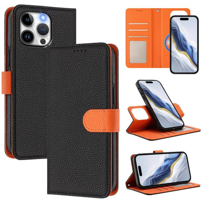 Detachable Litchi Texture Magnetic Side-Patch Vegan Leather Phone Case, For iPhone 13 Pro Max, For iPhone 13 Pro, For iPhone 13, For iPhone 12 / 12 Pro, For iPhone 12 Pro Max, For iPhone 11 Pro Max, For iPhone 11, For iPhone 11 Pro                     ...