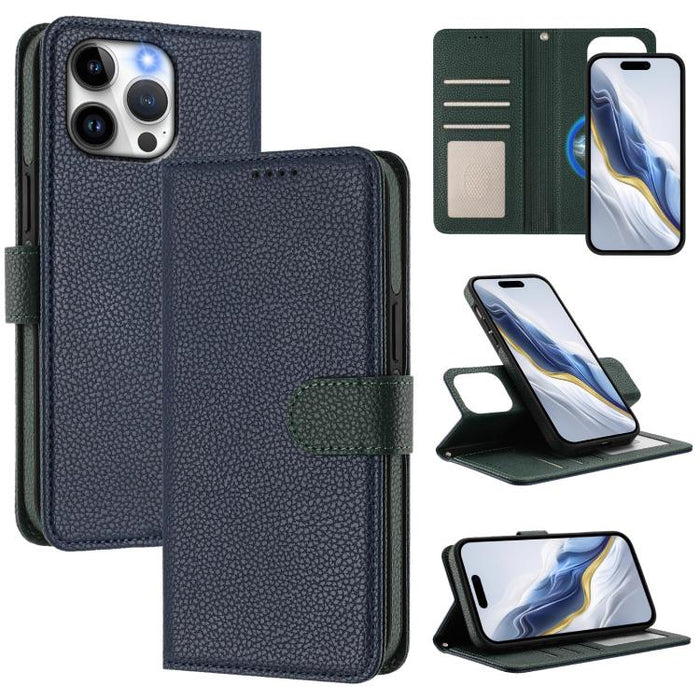 Detachable Litchi Texture Magnetic Side-Patch Vegan Leather Phone Case, For iPhone 13 Pro Max, For iPhone 13 Pro, For iPhone 13, For iPhone 12 / 12 Pro, For iPhone 12 Pro Max, For iPhone 11 Pro Max, For iPhone 11, For iPhone 11 Pro                     ...