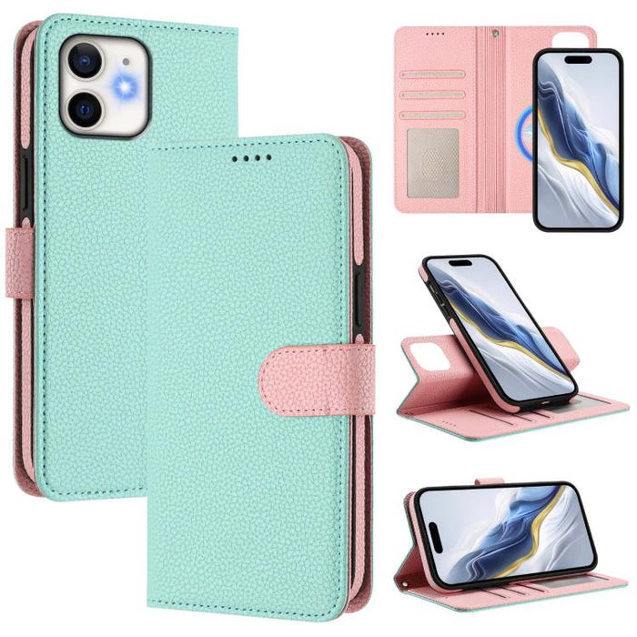 Detachable Litchi Texture Magnetic Side-Patch Vegan Leather Phone Case, For iPhone 13 Pro Max, For iPhone 13 Pro, For iPhone 13, For iPhone 12 / 12 Pro, For iPhone 12 Pro Max, For iPhone 11 Pro Max, For iPhone 11, For iPhone 11 Pro                     ...