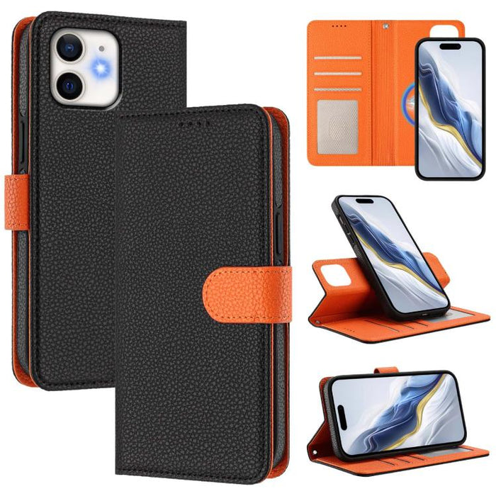 Detachable Litchi Texture Magnetic Side-Patch Vegan Leather Phone Case, For iPhone 13 Pro Max, For iPhone 13 Pro, For iPhone 13, For iPhone 12 / 12 Pro, For iPhone 12 Pro Max, For iPhone 11 Pro Max, For iPhone 11, For iPhone 11 Pro                     ...
