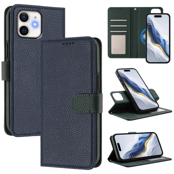 Detachable Litchi Texture Magnetic Side-Patch Vegan Leather Phone Case, For iPhone 13 Pro Max, For iPhone 13 Pro, For iPhone 13, For iPhone 12 / 12 Pro, For iPhone 12 Pro Max, For iPhone 11 Pro Max, For iPhone 11, For iPhone 11 Pro                     ...