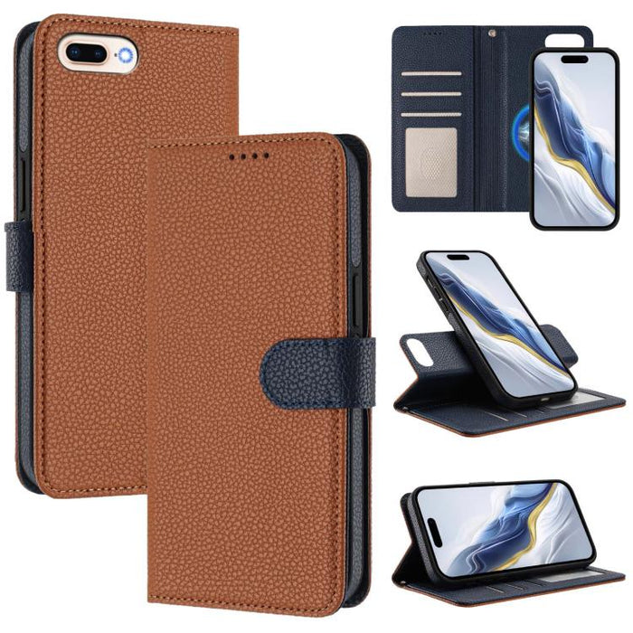 Detachable Litchi Texture Magnetic Side-Patch Vegan Leather Phone Case, For iPhone 13 Pro Max, For iPhone 13 Pro, For iPhone 13, For iPhone 12 / 12 Pro, For iPhone 12 Pro Max, For iPhone 11 Pro Max, For iPhone 11, For iPhone 11 Pro                     ...