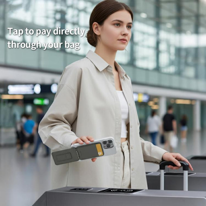 Do As You Wish I-Shaped Hinge Magnetic Phone Stand with Card Holder