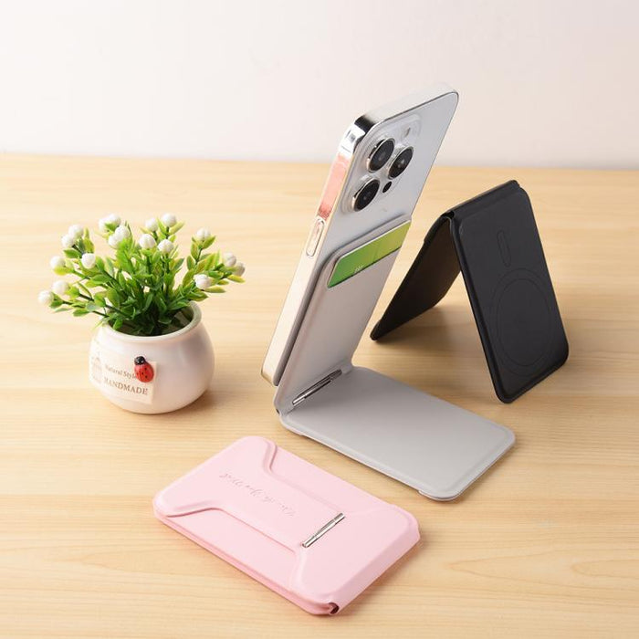 Do As You Wish I-Shaped Hinge Magnetic Phone Stand with Card Holder