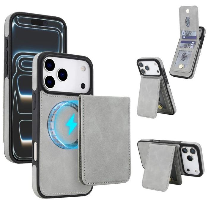 YM030 Retro Faux Leather Magnetic Detachable Wallet Phone Case, For iPhone 17 Pro Max, For iPhone 17 Pro