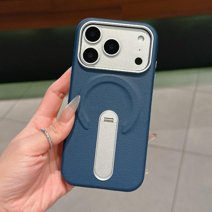 Invisible Holder PC + Vegan Leather Magnetic Phone Case, For iPhone 17 Pro Max, For iPhone 17 Pro