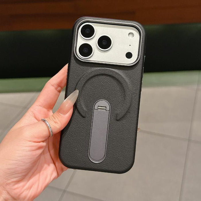 Invisible Holder PC + Vegan Leather Magnetic Phone Case, For iPhone 17 Pro Max, For iPhone 17 Pro
