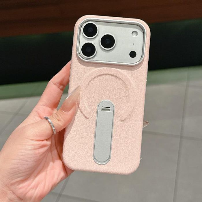 Invisible Holder PC + Vegan Leather Magnetic Phone Case, For iPhone 17 Pro Max, For iPhone 17 Pro