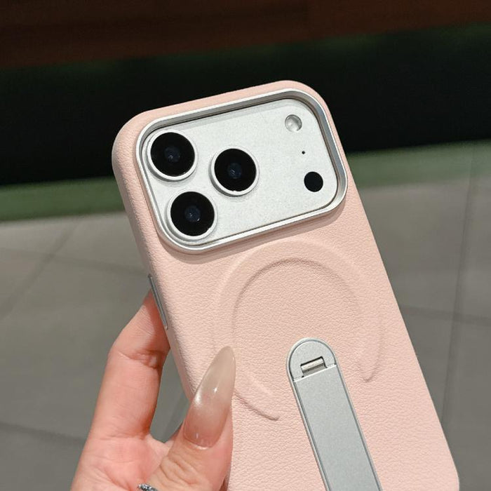Invisible Holder PC + Vegan Leather Magnetic Phone Case, For iPhone 17 Pro Max, For iPhone 17 Pro