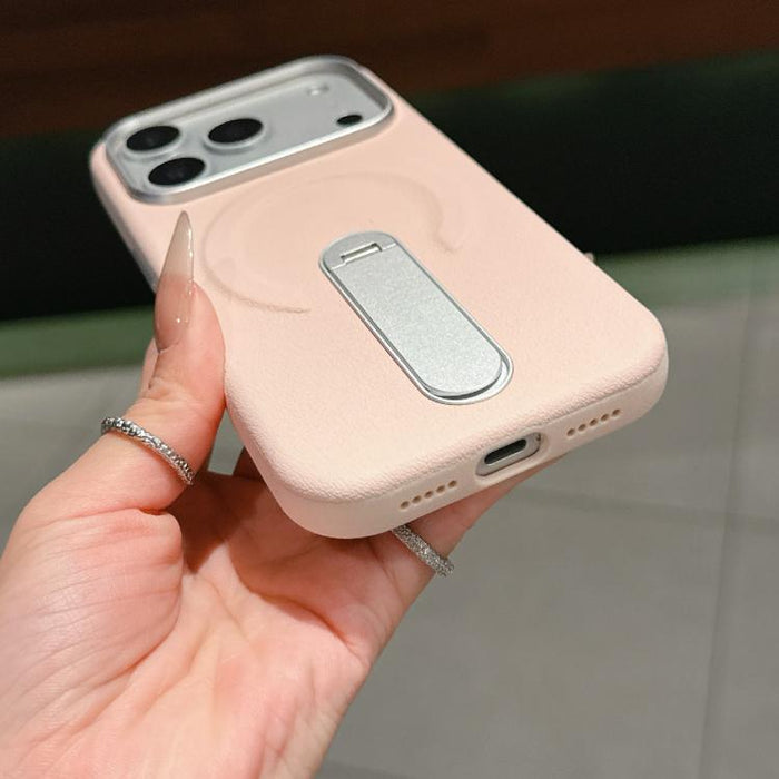 Invisible Holder PC + Vegan Leather Magnetic Phone Case, For iPhone 17 Pro Max, For iPhone 17 Pro